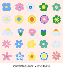 Flores retro vintage. Ilustración del vector