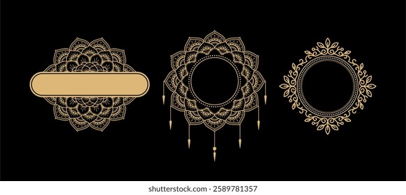 Set of retro vintage graphic design elements for frame, labels, logo symbols and ornamental.