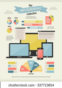 Set of Retro Vintage Infographic Elements for Your Documents and Reports