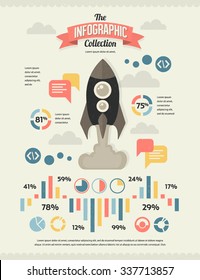 Set of Retro Vintage Infographic Elements for Your Documents and Reports