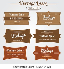 Set of retro vintage label design, with Rectangle frame feeling for a wide variety business