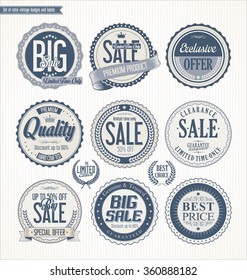 Set of Retro vintage labels and badges