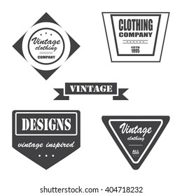 Set of retro vintage labels and badges. Vector illustration