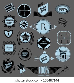 Set of retro vintage labels. Vector illustration.