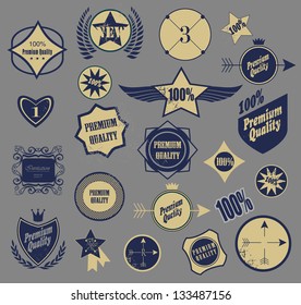 Set of retro vintage labels. Vector illustration.