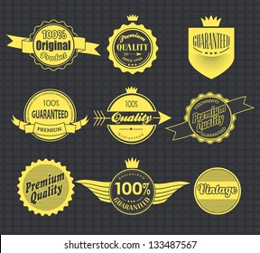 Set of retro vintage labels. Vector illustration.