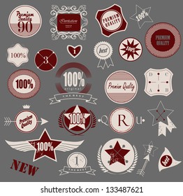 Set of retro vintage labels. Vector illustration.