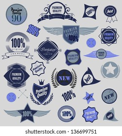 Set of retro vintage labels. Vector illustration.