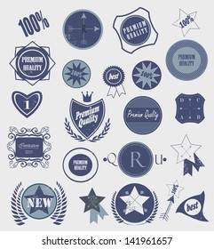 Set of retro vintage labels. Vector illustration.