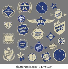 Set of retro vintage labels. Vector illustration.