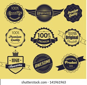 Set of retro vintage labels. Vector illustration.