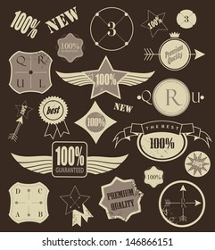 Set of retro vintage labels. Vector illustration.