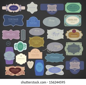 Set of retro vintage labels/ Vector illustration.