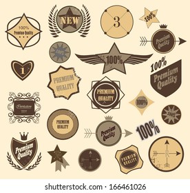 Set of retro vintage labels. Vector illustration.