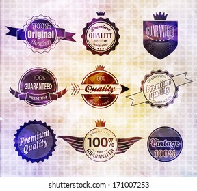 Set of retro vintage labels. Vector illustration