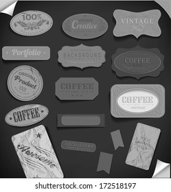 Set of retro vintage labels. Vector illustration.