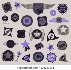 Set of retro vintage labels. Vector illustration.