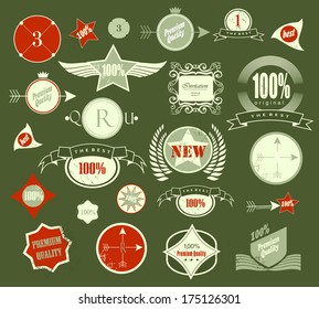Set of retro vintage labels. Vector illustration.