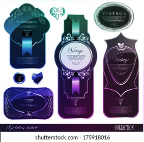 Set of retro vintage labels. Vector illustration