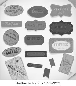 Set of retro vintage labels. Vector illustration.