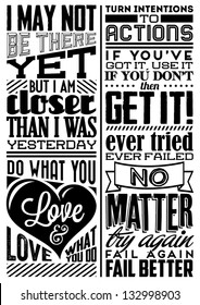 Set of Retro Vintage Motivational Quotes with Calligraphic and Typographic Elements