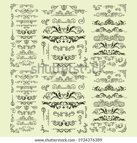 set of retro vintage ornament - vector template