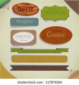 set retro vintage ribbons and label /vector collection