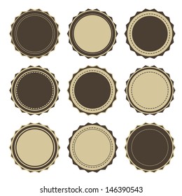 Set retro vintage round frames vector Eps 10.