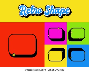 Set of Retro Vintage Shape Icon. Editable 70s Vector Shape. High Quality Vector Icon