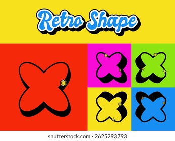 Set of Retro Vintage Shape Icon. Editable 70s Vector Shape. High Quality Vector Icon