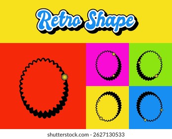 Set of Retro Vintage Shape Icon. Editable 70s Vector Shape. High Quality Vector Icon