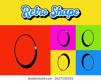 Set of Retro Vintage Shape Icon. Editable 70s Vector Shape. High Quality Vector Icon