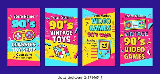 Set von Retro-Vintage-Storys