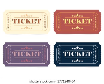 Set Retro Vintage Ticket Templates Template Stock Vector (Royalty Free ...