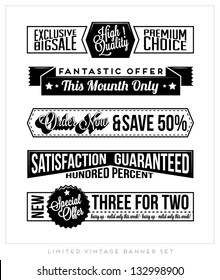 Set of Retro Vintage Typographic Business Banner Design Set for Web or Print