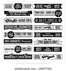 Set of Retro Vintage Typographic Business Banner Design Set for Web or Print