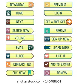 Set of retro web buttons for your shop