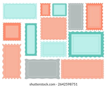 a set of retro-style frames in soft colors for design and decor