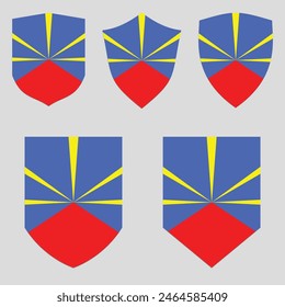 Set of Reunion Flag in Shield Shape Frame