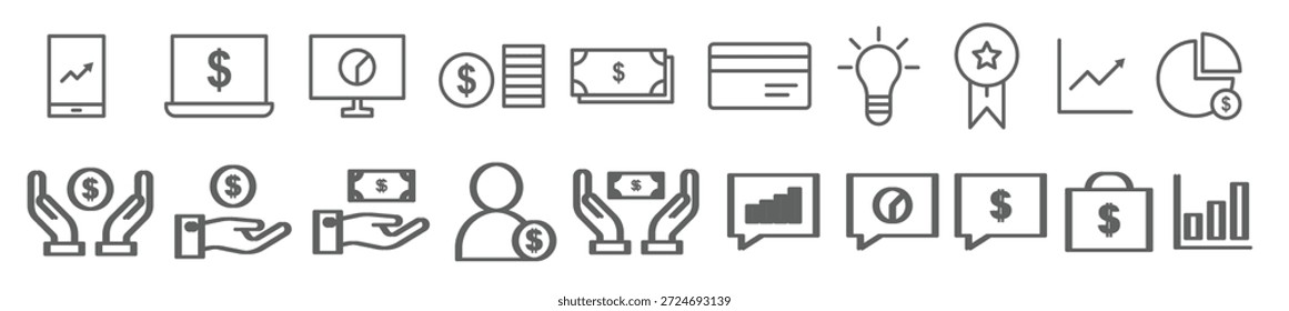conjunto de Ilustración vectorial de ingresos