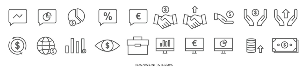 conjunto de ilustração de vetor de receita