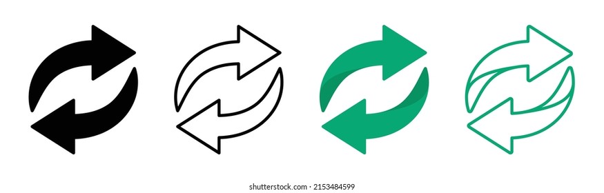 Set of reverse icon vector. Arrow change icon. Exchange symbol in flat design.