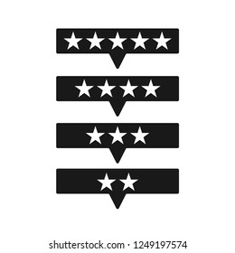 Set of review rating bubble speeches in a flat design.