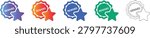 Set of Reward Star Icons with Gradient Styles vol 441