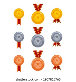 Set of rewards medal template