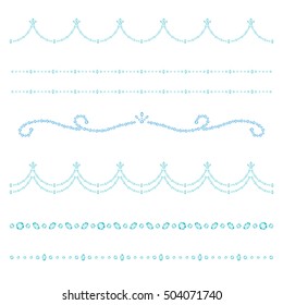set of rhinestone borders, vector eps10 illustration