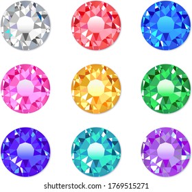 Conjunto de diamantes de rinoccio. 9 colores diferentes