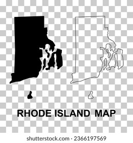 Mapa de la isla de Rhode, estados unidos de américa. Ilustración vectorial de símbolo plano.