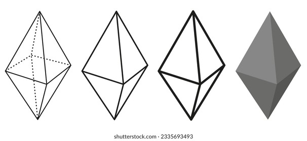 Conjunto de formas cúbicas rombicas. Aislado sobre fondo blanco. Ilustración vectorial. EPS 10.