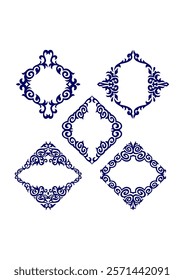 set of rhombus ornaments, frames